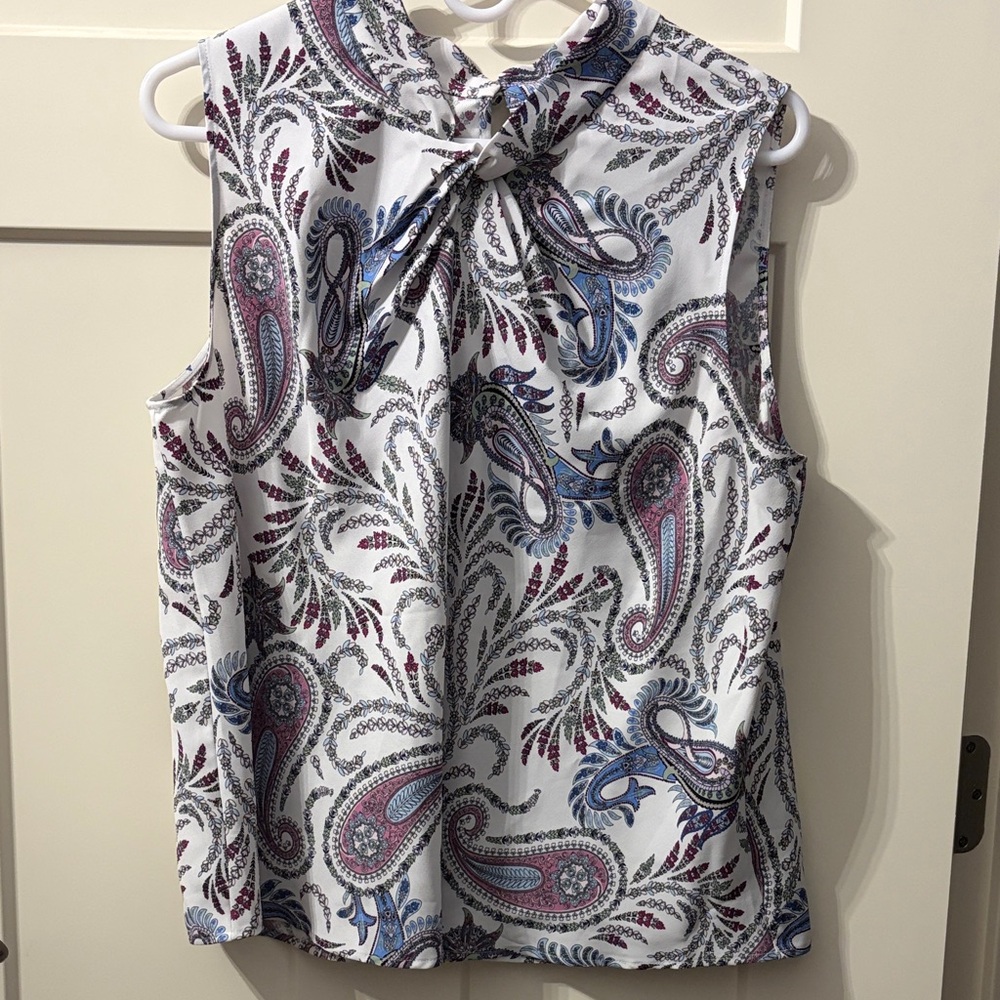 LOFT Multicolor Paisley Sleeveless Blouse